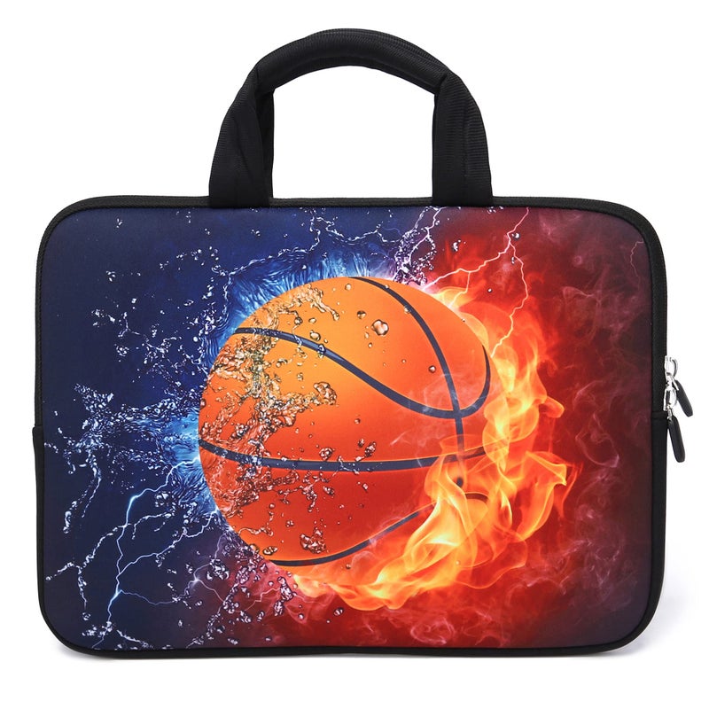 HAPLIVES 14 15 15.4 15.6 inch Laptop Handle Bag Computer Protect Case Pouch Holder Notebook Sleeve Neoprene Cover Soft Carrying Travel Case for Dell Lenovo Toshiba HP Chromebook ASUS Acer (Cool Basketball) - Image 1